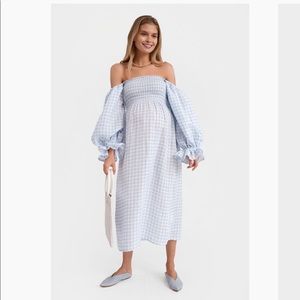 Sleeper Atlanta Linen Dress - Blue Gingham Size XS